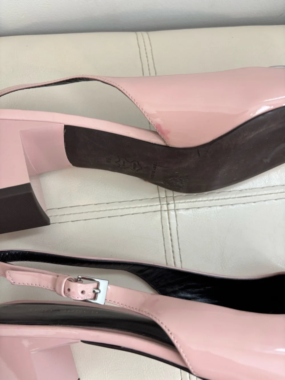 Tory Burch Georgia Slingback Pumps In Pink Patent Leather Size 9M